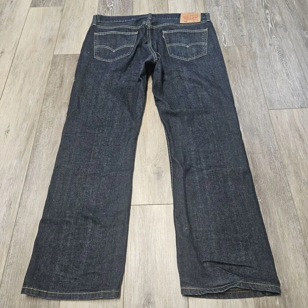 Levi's 559 Relaxed Straight Leg Jeans Dark Blue Denim Men's 36 X 30